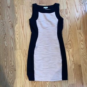 Calvin Klein Black and Cream Sleeveless Dress